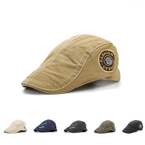 

men's casual berets hats minimalist fashion printed plaid letter solid color visors for men hats1, Blue;gray