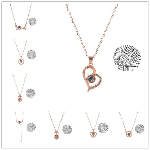 

doreenbeads fashion with card 100 language i love you necklace for women wedding letter necklace jewelry drop shipping charms