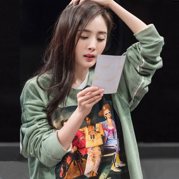 

ян ми звезда же 2019 корейский стиль новые модули супер горячие женские осенние длинным рукавом бф свободный ленивый свитер свитер стиль тон, Black