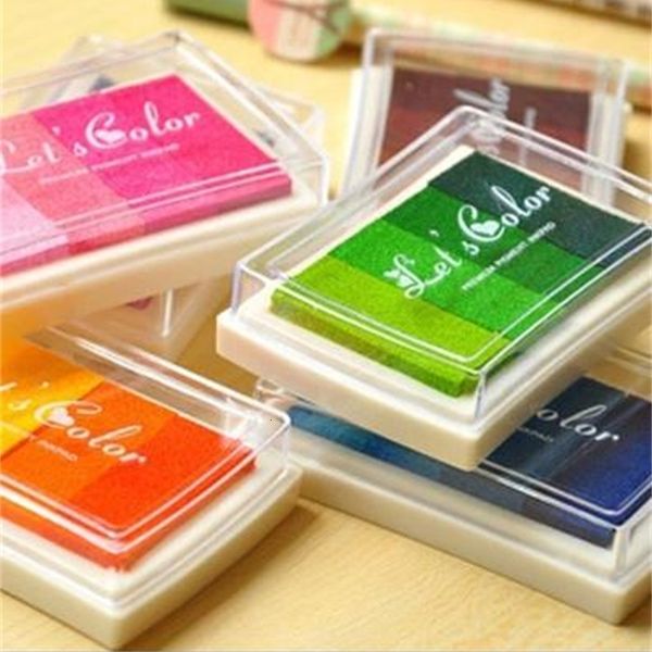 

100pcs color dhl ink pad gradual shipping change inkpad for stamp