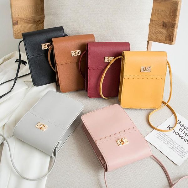 

shoulder bags japan and south korea three-tier mobile phone bag lock leisure small square advertising promotion gift wholesale