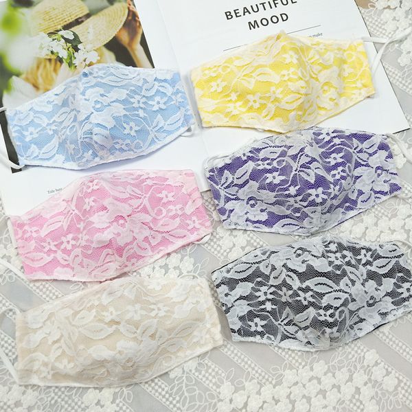 

cotton face lace mask double breathable thin designer face mask reusable fashion cloth mouth mask women dust adjustable face masks