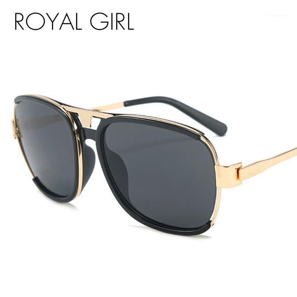 

royal girl classic square oversized sunglasses men 2020 fashion brand design sun glasses women alloy frame driving goggles ss9281, White;black