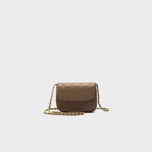 

women's new simple leather one shoulder messenger small fragrance lingge chain versatile mini bag