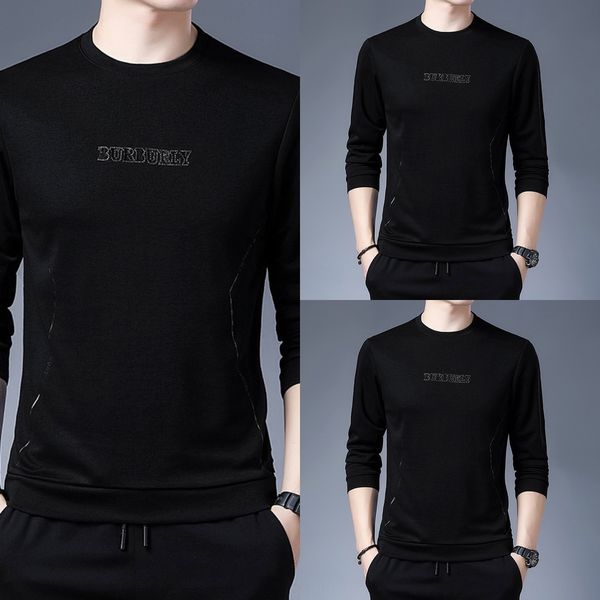 

dongniu футболку свитер 2020 осень новый мужской круглый свитер шеи длинный рукав футболку моды вокруг шеи мужской одежды 51006 9dsk0, Black