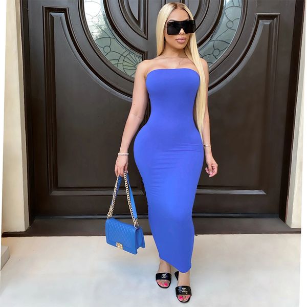 

2021 new women's chest wrapped sleeveless dress long skirt swimsuit bandage bathing suits pad