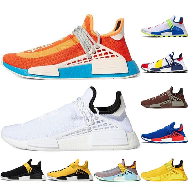 

new arrivals human race running shoes pharrell williams bright yellow extra eye chocolate nerd black outdoot sports sneakers eur 36-45