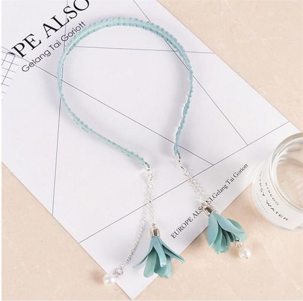 

fashion women flower imitation pearl pendant dangle earrings head band earring hairband hair hoop headband hair accessories h wmtlqb, Black;brown