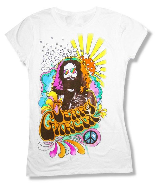 

jerry garcia sunburst девушки юниоры белая футболка новая grateful dead популярные tagless tee shirt спорта толстовка с капюшоном толстовка