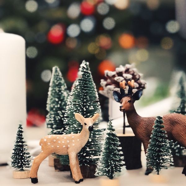 

n0wfb mini tree stained bai tree xuesong flocking decoration window desksmall decorations 3-30 mini christmas accessories stained bai acc