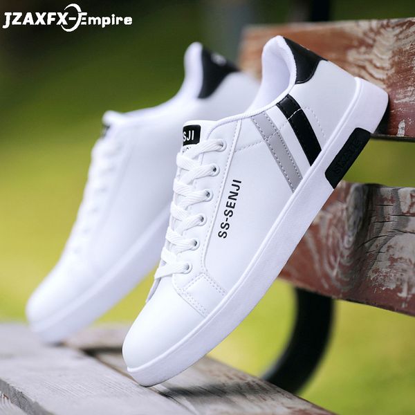 

men flat shoes lace-up comfortable white shoes for male casual shoes tenis masculino adulto 201008, Black