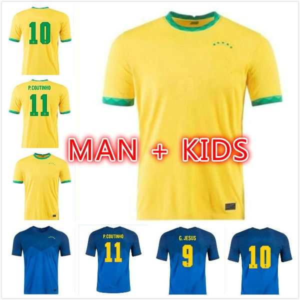 

2020 marcelo vinicius jr soccer jerseys camiseta de futebol ronaldinho g.jesus coutinho 20 21 brasil men kids jersey uniform football shirt, Black;yellow