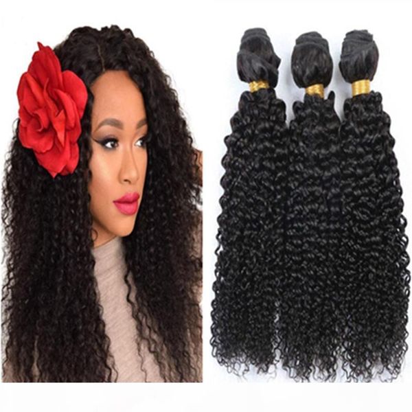 

factory wholesale brazilian hair weaves kinky curly natural color bundles can be dyed with good quality, Black;brown