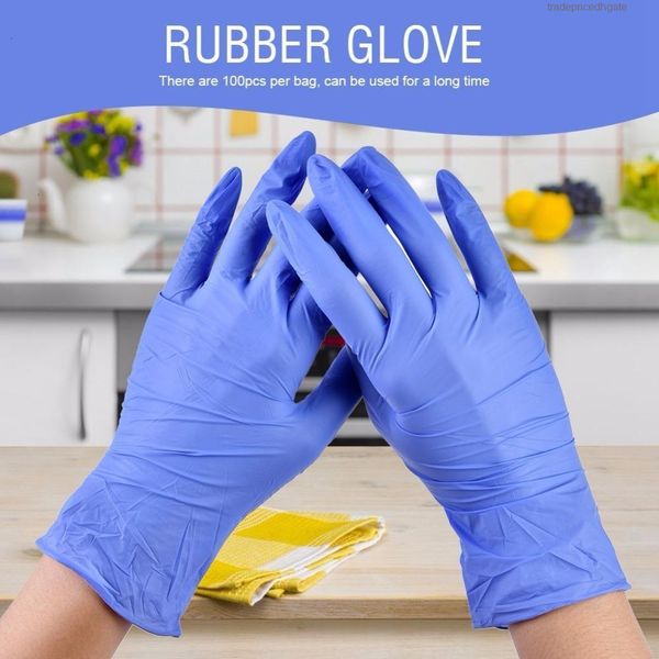 

disposable hairdressing latex rubber multipurpose safe 100pcs nitrile tattoo household scrubber cleaning gloves