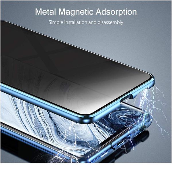 

anti peep magnetic case for xiaomi redmi note 10 8 8t 9s 9 pro lite k20 k30 double glass metal priv bbyhjp