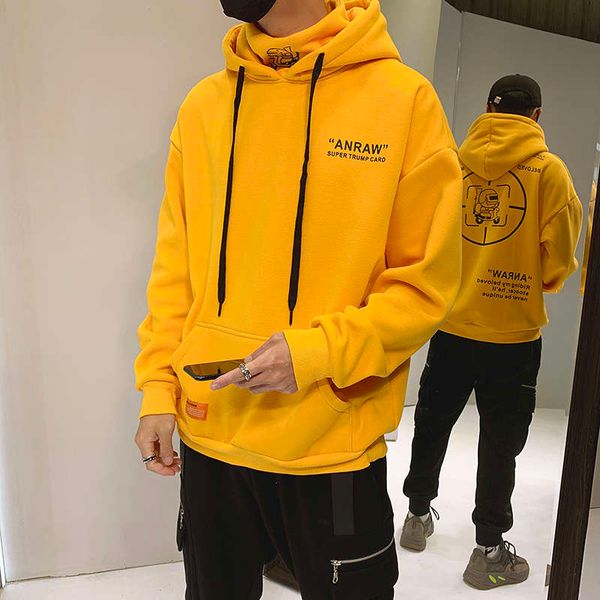 

slouchy high collar sweater men's hooded korean student trend ins loose autumn winter style plush thickening, Black