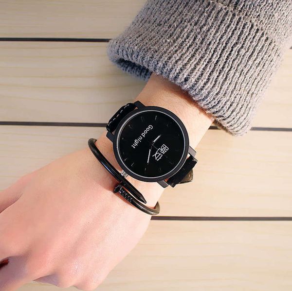 

fashion panel girl lovers simple students youth men's black watch junior high school students' personality yjo90bqs, Blue