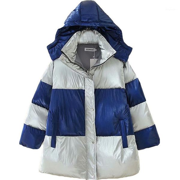 

winter casual parkas 2019 plus size clothing fashion loose bright filling sustans hooded thick warm padded coats women s6-87781, Black