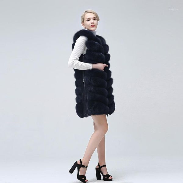 

real fur jacket natural fur coats vest real 2019 new style long coat winter warm coat natural vest1, Black