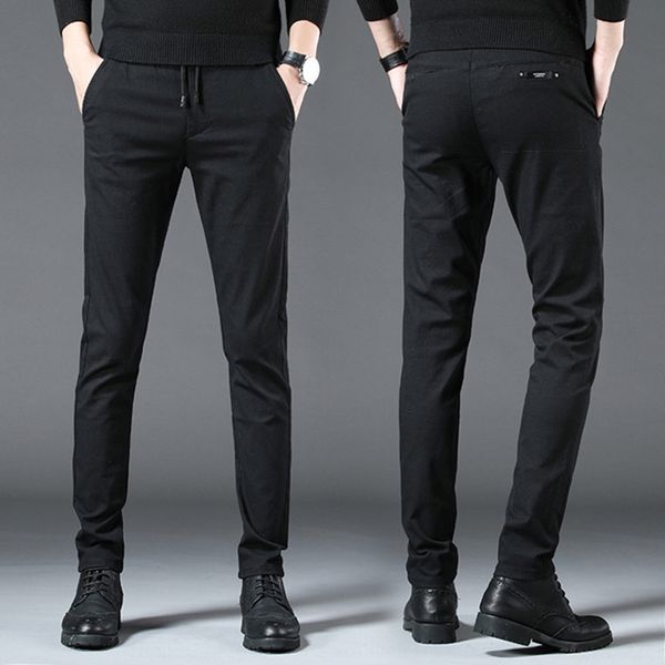 

autumn winter 2019 korean small chinos trouserssports trousersfoot casual for young men's new fashion elastic slim men's pants spo, Blue