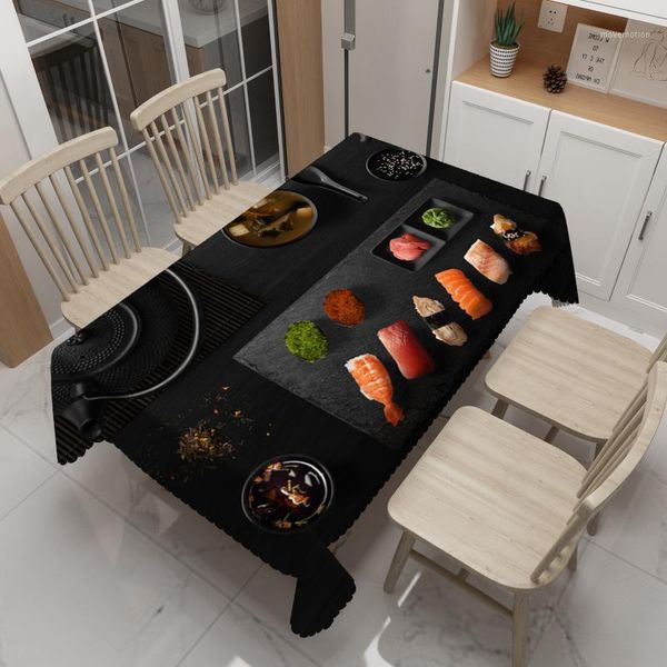 

japan dining table decor tablecloth salmon sushi pattern thicken washable fabric 3d round table cloth for christmas party1