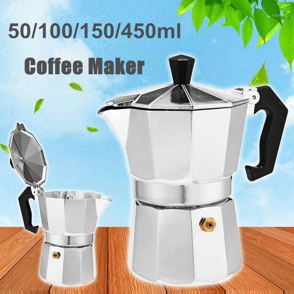 

coffee roasters 50/100/150/450ml aluminum latte mocha espresso pot stove maker tool easy clean for home office & tools1