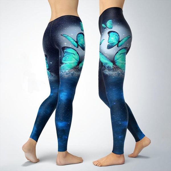 

2021 new fashion 5xl 3d butterfly plus size leggings high waisted sweatpants woman pants holographic workout legging trouesrs, Black