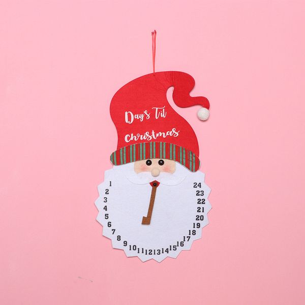 

fast shipping christmas cartoon snowman alarm clock creative wall clock pendulum non-woven wall calendar christmas decorations f6402