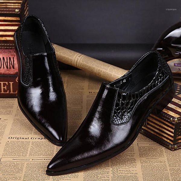 

men's office shoes men formal wedding shoes elegant leather casual wear black pointed men's business leather1