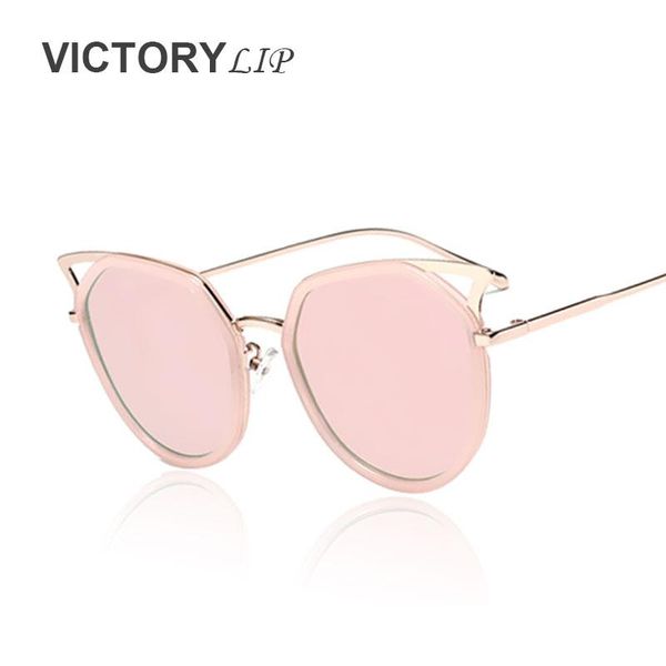 

sunglasses victorylip vintage 2021 cat eye brand designer cateye women retro mirror uv400 sun glasses lady female, White;black