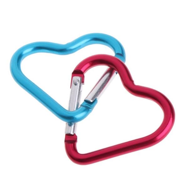 

10pcs outdoor ring aluminum heart keychain hook clip climbing camping outdoor 10pcs qylslv