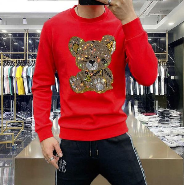 

2021 new plus size 4xl four color sweatshirts men diamond stone oversize hoodie style casual hooded pullover hoody 45bi, Black