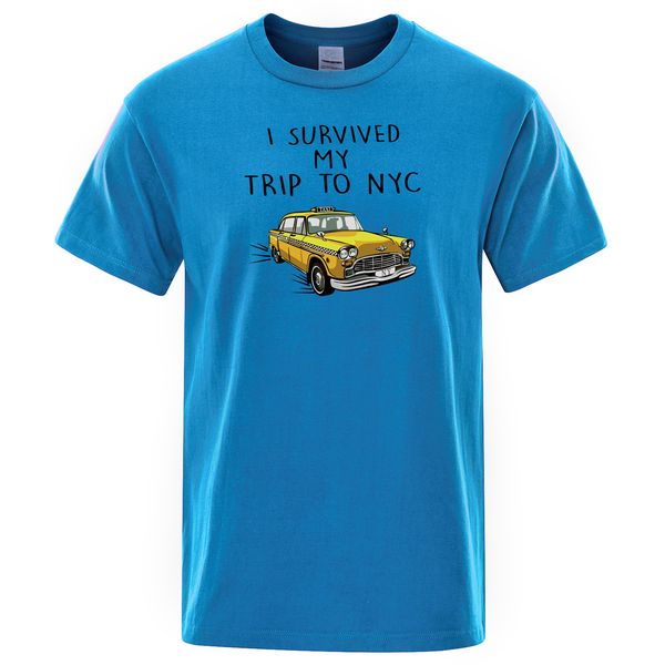

sport i survived my trip to nyc letter print t-shirt men 2019 summer t shirt cotton cool mens tee shirt short sleeve