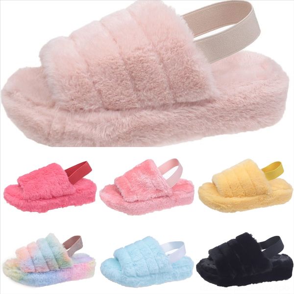 

x5jf house winter indoor men open toe new new slippers warm plush shoes soft male outdoor cotton shoes non-slip plush bow cotton pad, Black