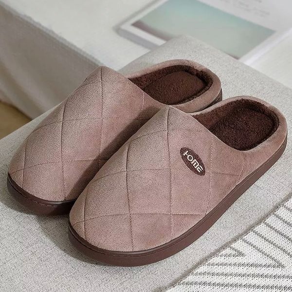 

home indoor no-slip male shoe winter warm fur slides flat shoes man slipper men house slippers zapatilla mujer #2j49, Black