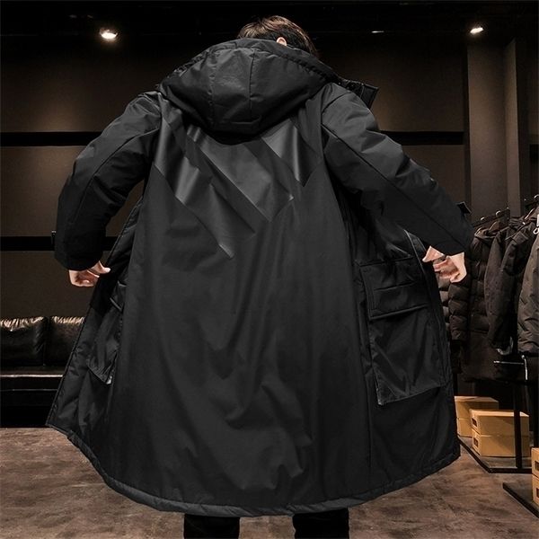 

men winter down jacket hooded 90% white duck down m-7xl plus size casual thick male warm gray down jackets q1217, Black