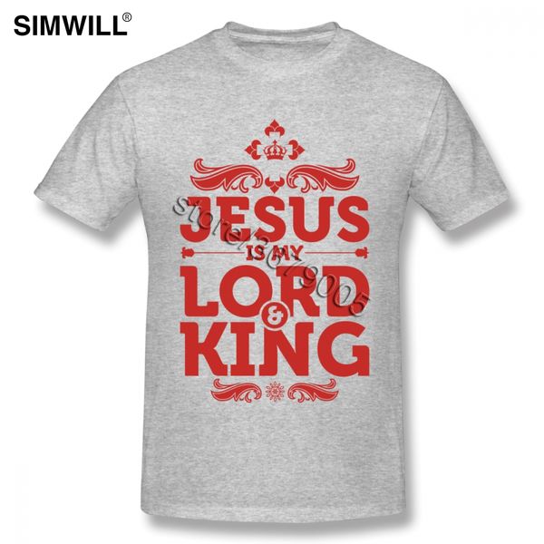 

sport vintage male jesus is my lord and king t-shirts cotton short sleeved t shirt christian round collar tees wholesale