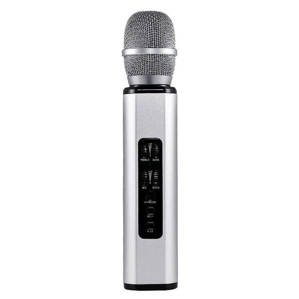 

wireless bluetooth portable karaoke microphone handheld singing machine party/meeting/speech, built-in speaker for phone/pc