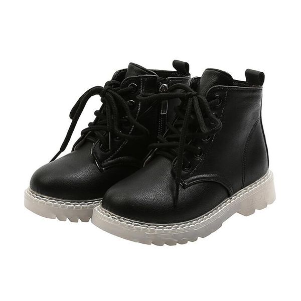 

children casual shoes autumn winter martin boots boys shoes fashion leather soft girls boots 21 30 baby shoes boots qylrxr mywjqq, Black