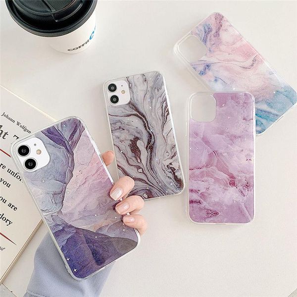 

блеск marble texture телефон чехол для iphone 11 11pro max xr xs max x xs-8 plus gradient marble задней крышки yxldre cases2010