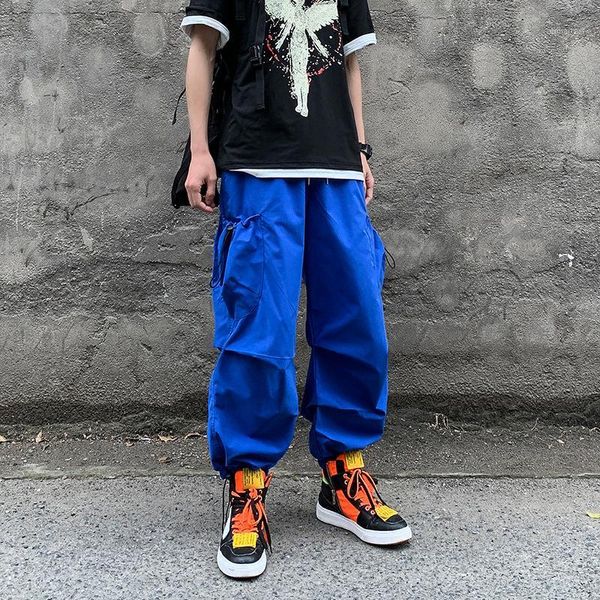 

2020 summer men's cargo harem pants loose feet pants pantalones mujer drawstring big pocket mountaineering jogger1, Black