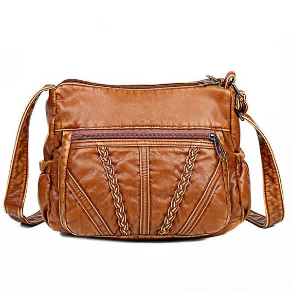 

zzslhl мягкий pu кожа сумка женщин ретро сумка многофункциональный женский crossbody большой емкости lady handbag