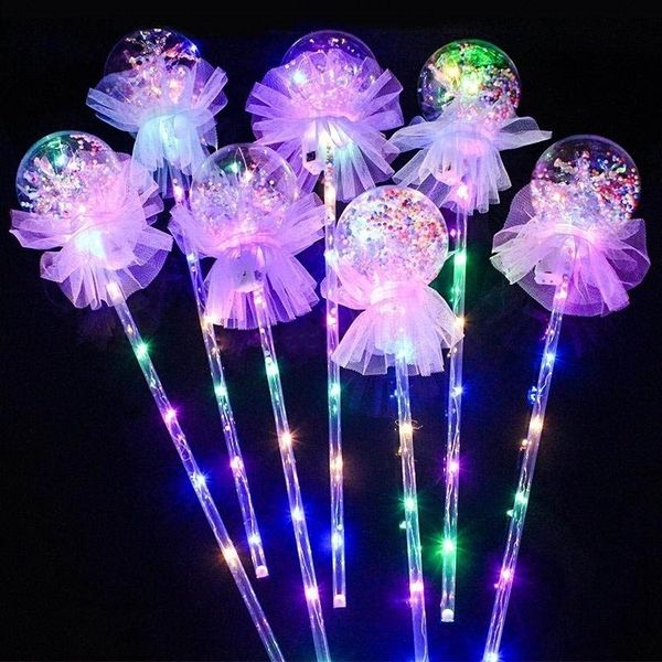 

toys led magic light sticks emitting stick kids bowknot luminous handheld balloon wedding party decra valentine gifts an2629