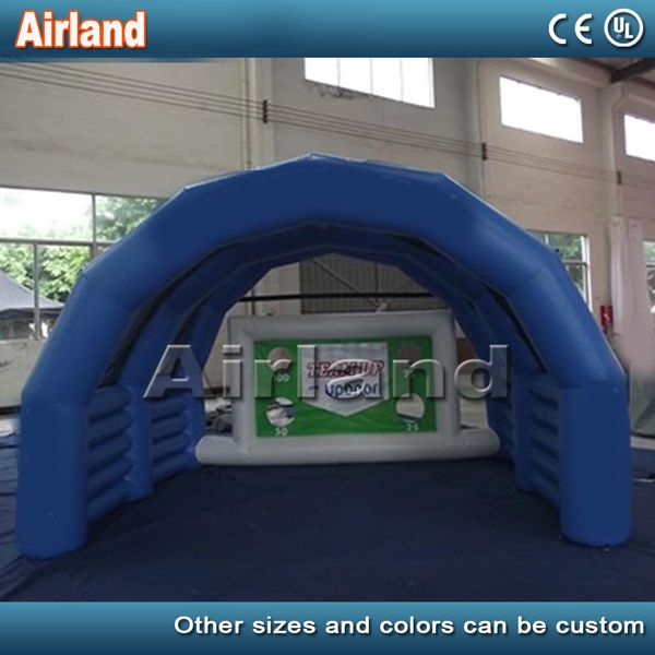 

customized blue/black color inflatable football target inflatable soccer game goal for outdoor football carnival activities