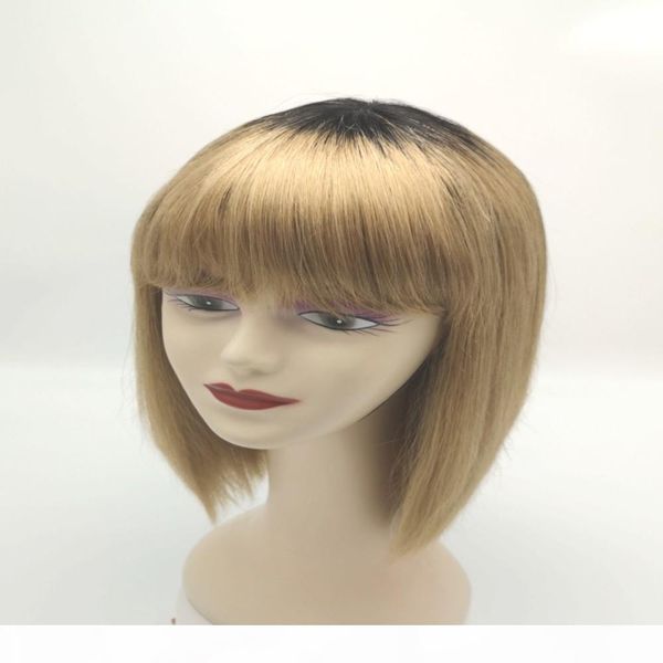

factory price transparent lace front 14-20 inch affordable blonde straight human hair wig, Black;brown