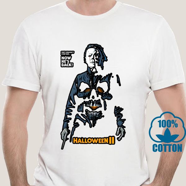 

3727a майкл майерс хэллоуин ii футболка halloween horror movie tee shirt с коротким рукавом свободный стиль майка спортивная с капюшоном тол