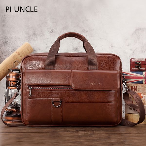 

new style briefcase layer cowhide messenger large capacity handbag men's business travel shoulder bag