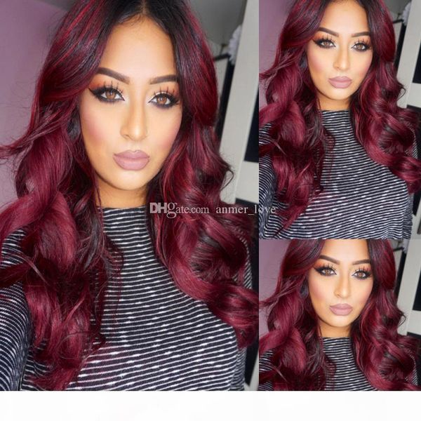 

loose wave hair lace front wig ombre lace wig 1bt99j blond ombre full lace wigs hair with baby hair natural hairline no shedding, Black;brown