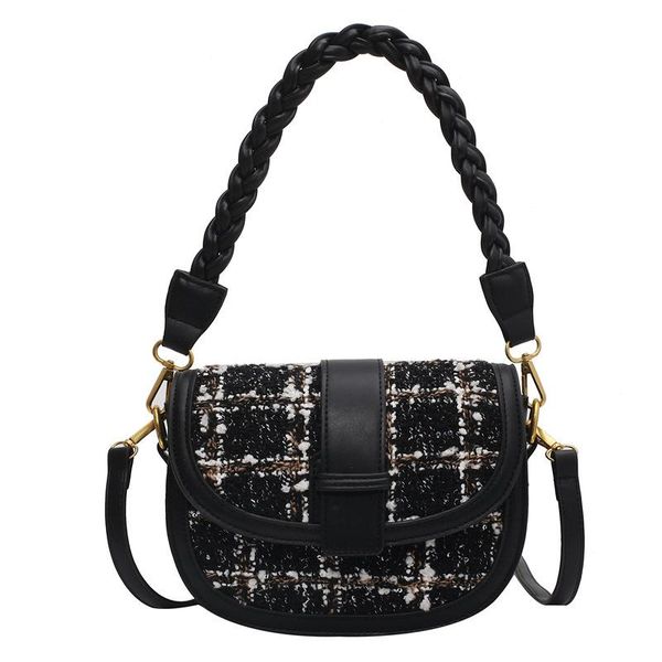 

cross body winter warm crossbody bags for women pu leather faux fur female shoulder bag designers panelled