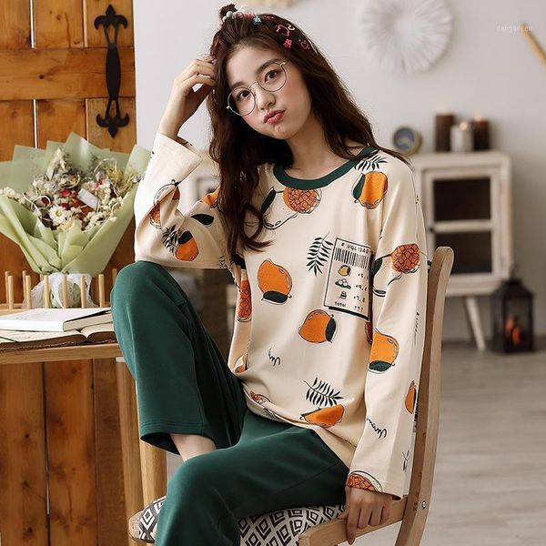 

woman pajamas sets fashion pajamas autumn winter women cotton pajama sets cartoon home wear suits long sleeves for femal1, Black;red